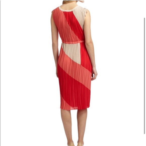 BCBGMaxazria color-block pleated midi dress medium - Picture 4 of 16